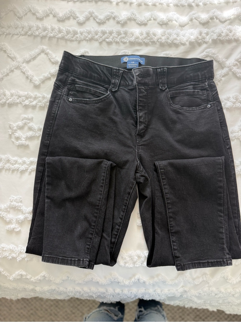 Democracy “Ab” Solution Women’s Black Slim Straight Jeans Size 12